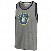 Milwaukee Brewers Distressed Team Tank Top - Ash,baseball caps,new era cap wholesale,wholesale hats